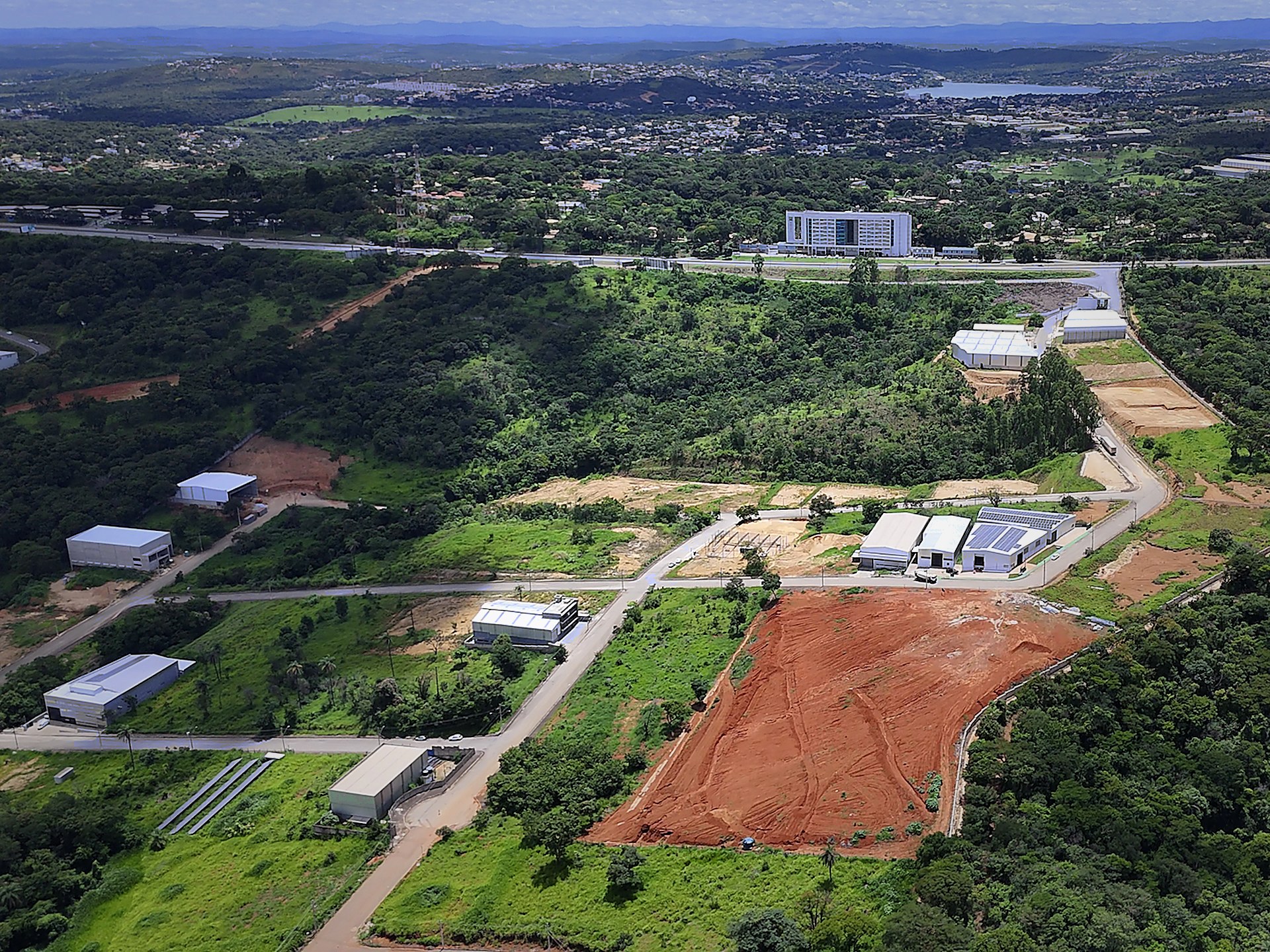 Vista aérea do Metropolitan Business Center em Lagoa Santa